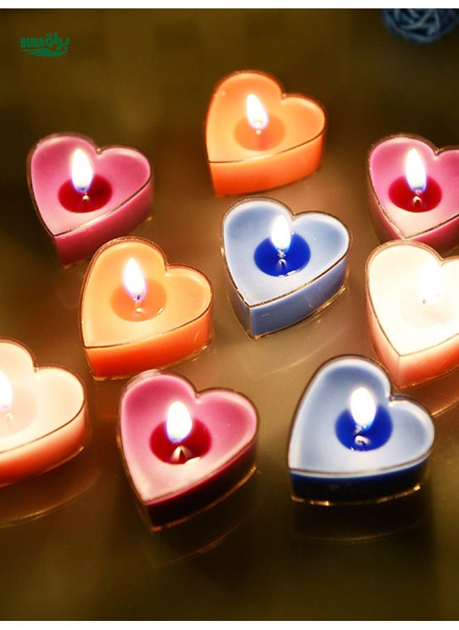 9pcs Heart Shaped Scented Candles For Proposal And Birthday