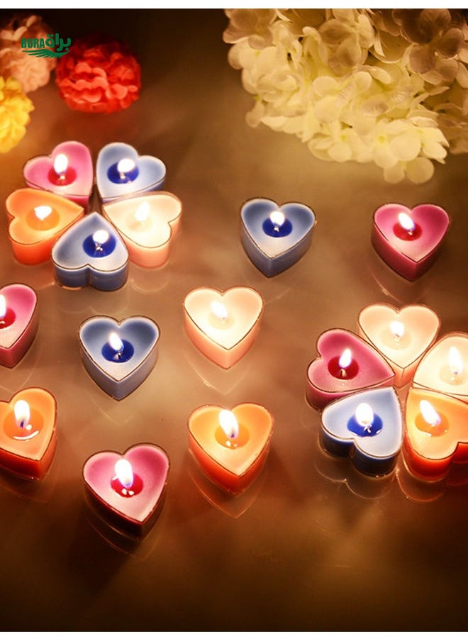 9pcs Heart Shaped Scented Candles For Proposal And Birthday