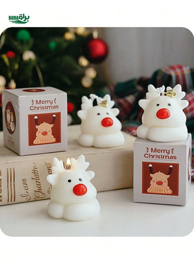 1pc Elk Christmas Scented Candle Accompanied By Hand Gift Handmade Scented Wax Candle Christmas Scented Candle