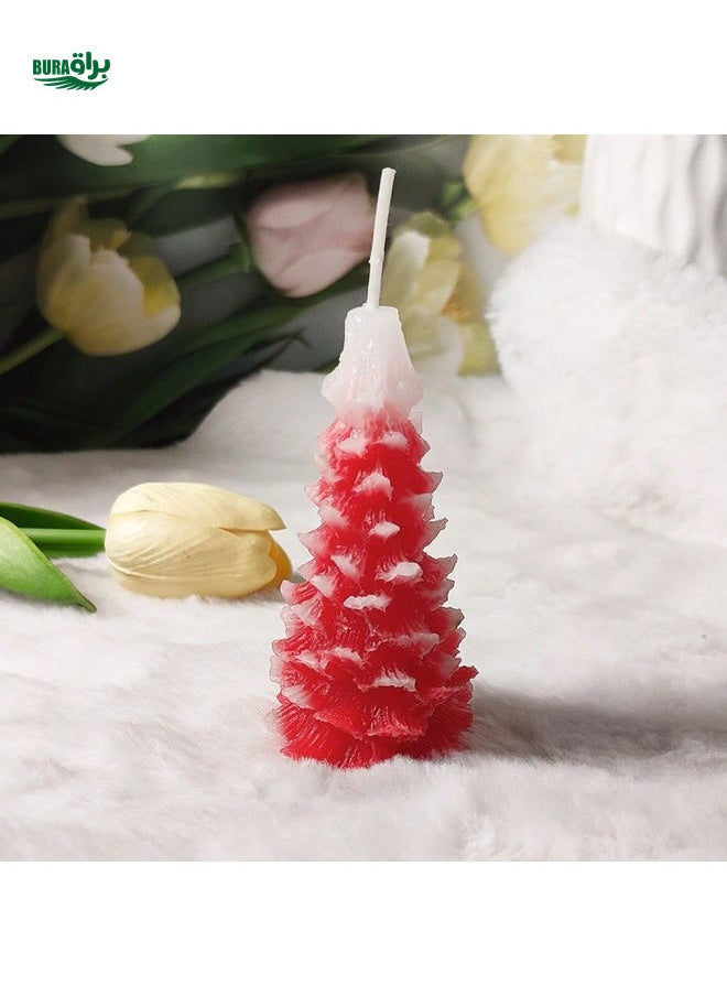 1pc Handmade Christmas Tree Shaped Scented Candle, Home Decor. May Have Minor Color Difference.