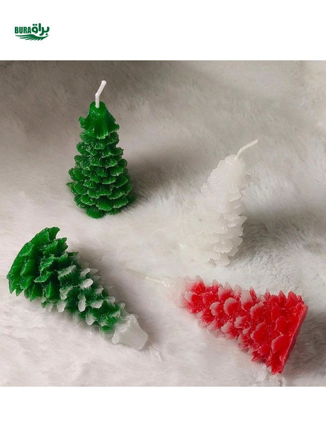 1pc Handmade Christmas Tree Shaped Scented Candle, Home Decor. May Have Minor Color Difference.