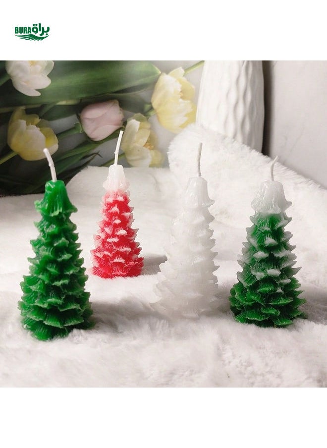 1pc Handmade Christmas Tree Shaped Scented Candle, Home Decor. May Have Minor Color Difference.