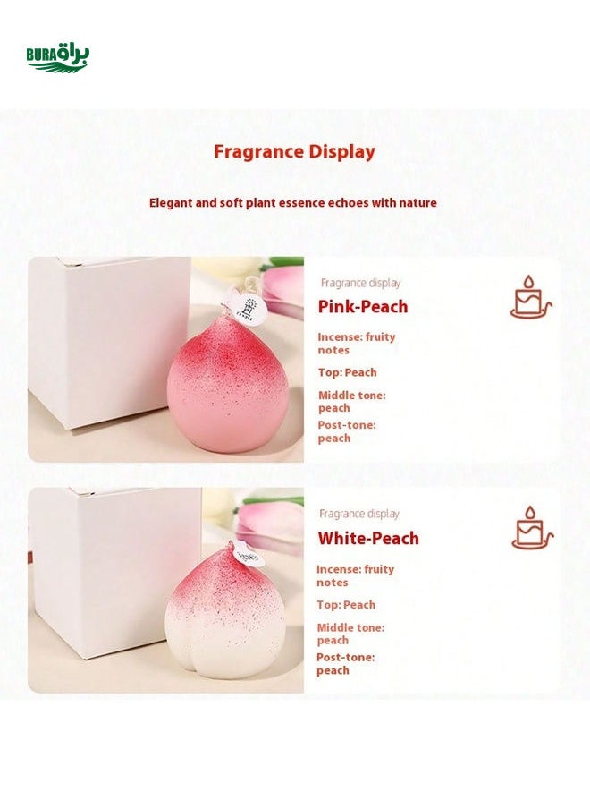 1pc Peach-Shaped Scented Candle, Creative Imitation Fruit Fragrance Home Decor Gift