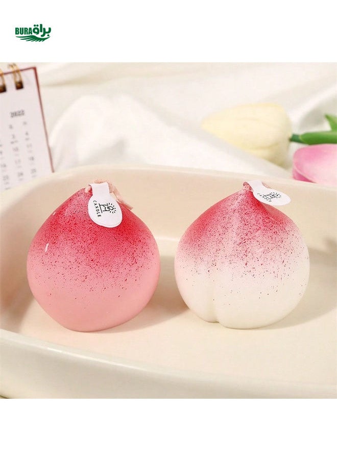 1pc Peach-Shaped Scented Candle, Creative Imitation Fruit Fragrance Home Decor Gift