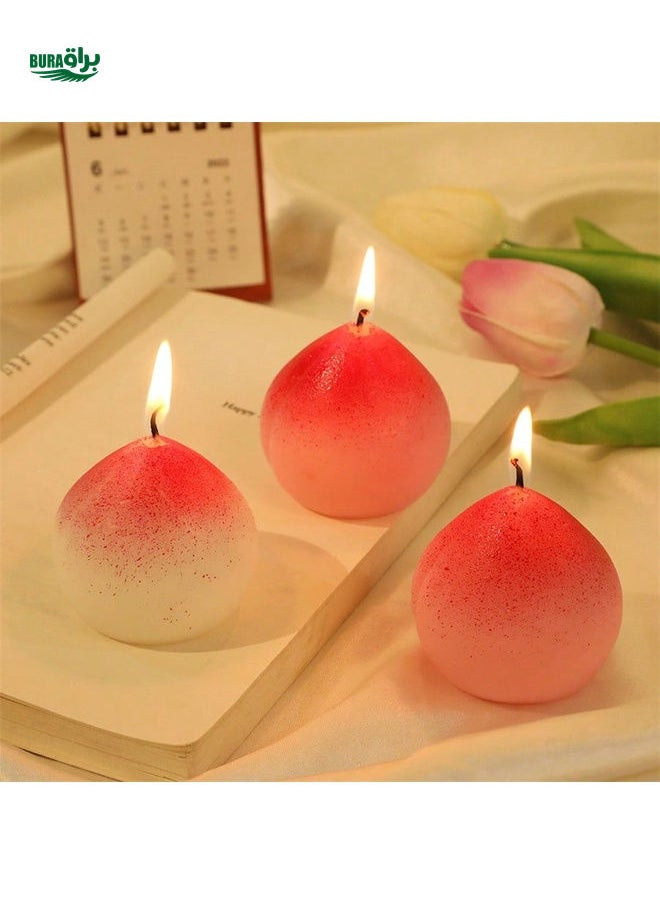 1pc Peach-Shaped Scented Candle, Creative Imitation Fruit Fragrance Home Decor Gift