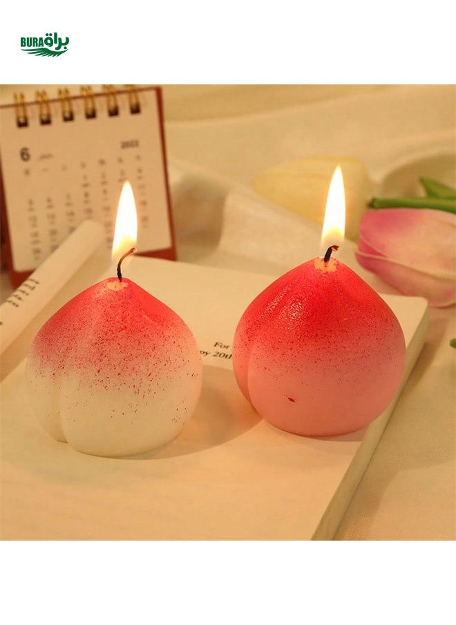 1pc Peach-Shaped Scented Candle, Creative Imitation Fruit Fragrance Home Decor Gift