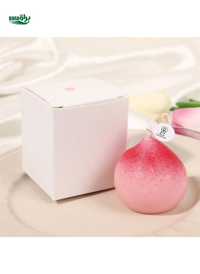 1pc Peach-Shaped Scented Candle, Creative Imitation Fruit Fragrance Home Decor Gift