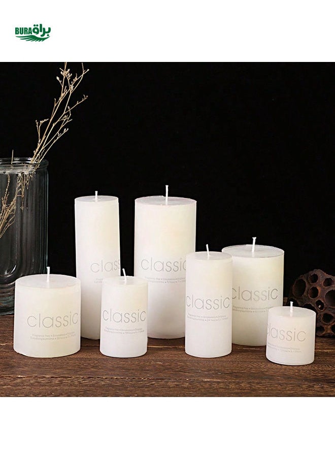 1 Piece/White Candle/Large Cylindrical Candle Smokeless And Odorless Romantic Wedding Hotel Decoration Rod Wax Halloween,Spooky,Autumn,Festival,Holiday Christmas,Winter,Holiday,Festival