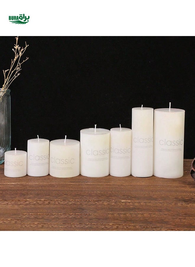 1 Piece/White Candle/Large Cylindrical Candle Smokeless And Odorless Romantic Wedding Hotel Decoration Rod Wax Halloween,Spooky,Autumn,Festival,Holiday Christmas,Winter,Holiday,Festival