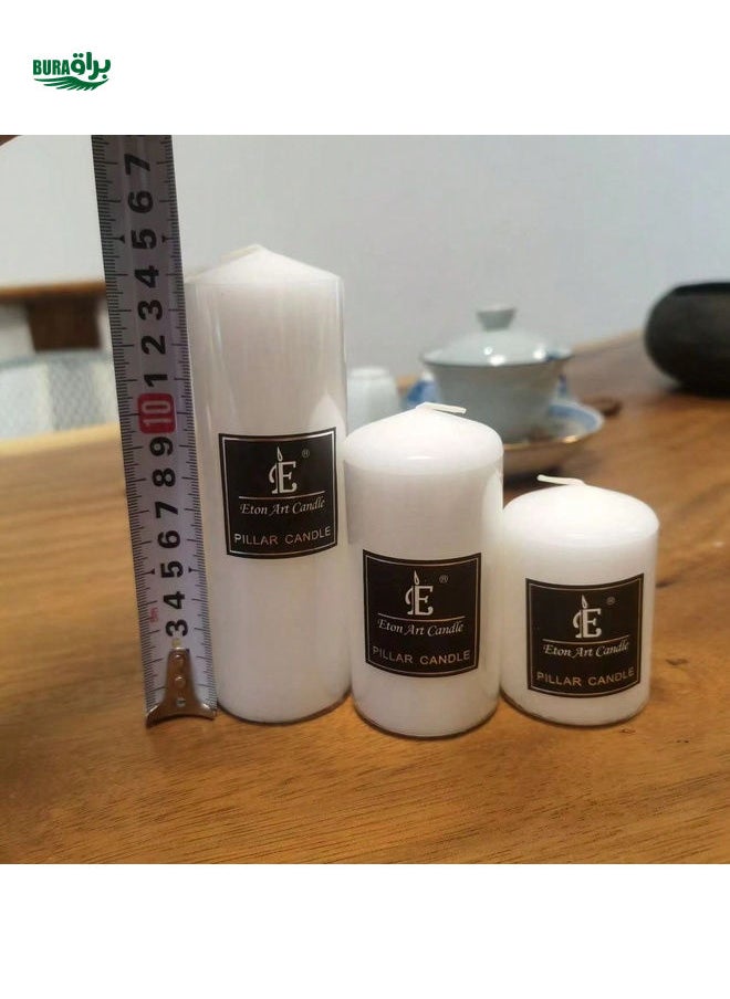 White Cylindrical Candles, Smokeless Furniture Accessories, Decorations, Homestay Coffee Shop Shooting Props, Birthday Home Candles