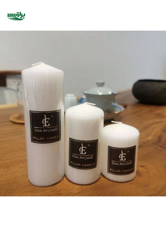 White Cylindrical Candles, Smokeless Furniture Accessories, Decorations, Homestay Coffee Shop Shooting Props, Birthday Home Candles