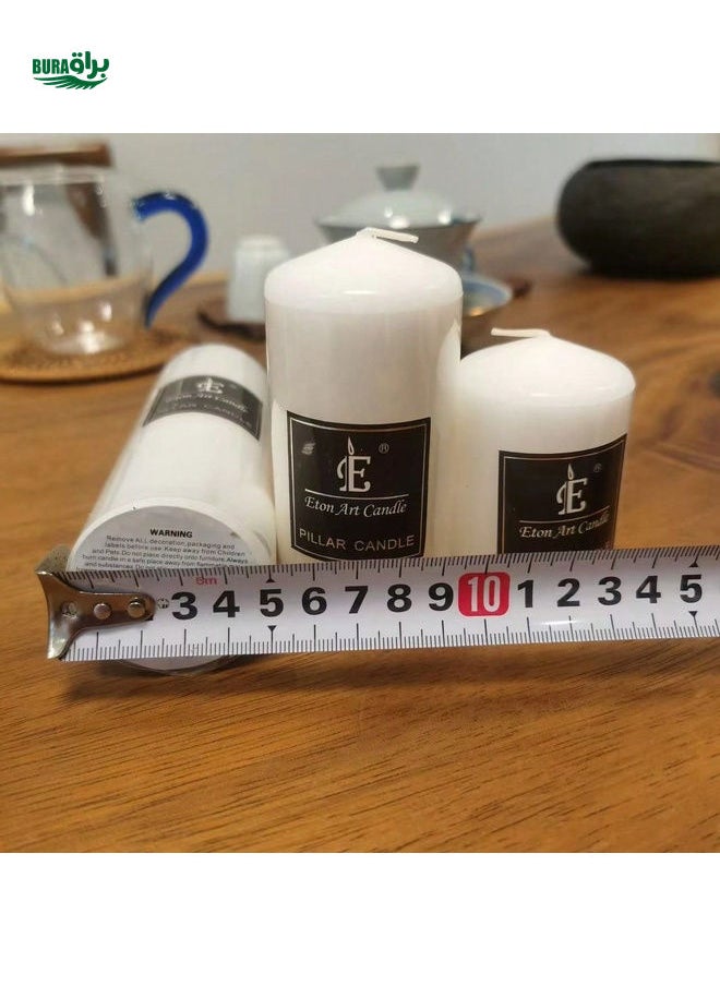 White Cylindrical Candles, Smokeless Furniture Accessories, Decorations, Homestay Coffee Shop Shooting Props, Birthday Home Candles