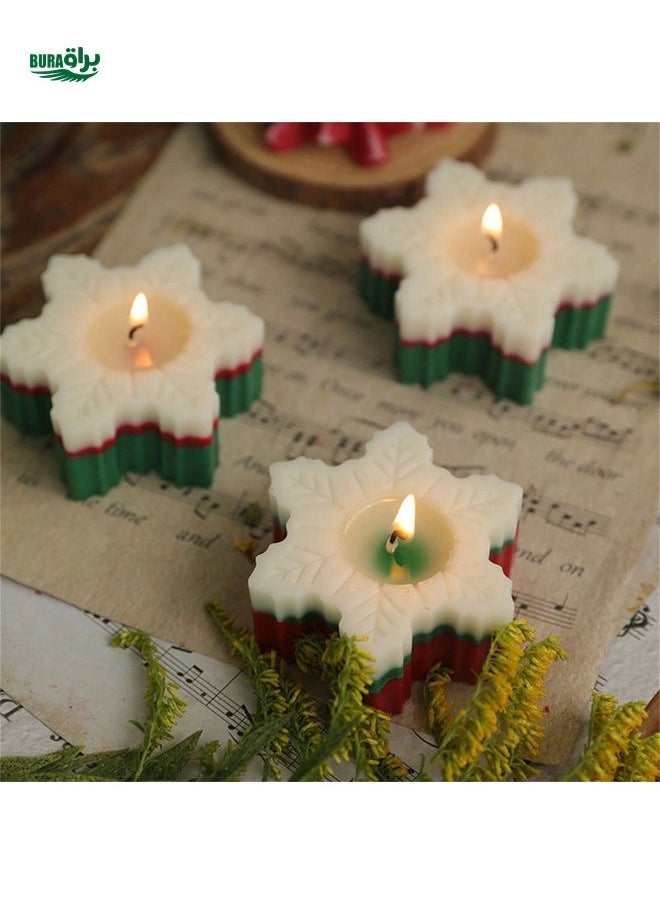 New Arrival Christmas Snowflake Scented Candle, Cozy Ambiance, Creative Shape Gift For Christmas