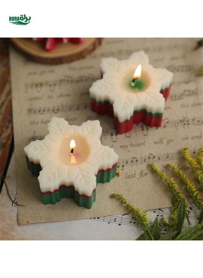 New Arrival Christmas Snowflake Scented Candle, Cozy Ambiance, Creative Shape Gift For Christmas