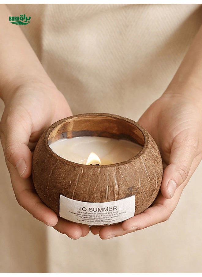 1pc Scented Candle Advanced Bedroom Gift Creative Coconut Shell Decoration Niche Natural Household Fragrance Birthday Gift