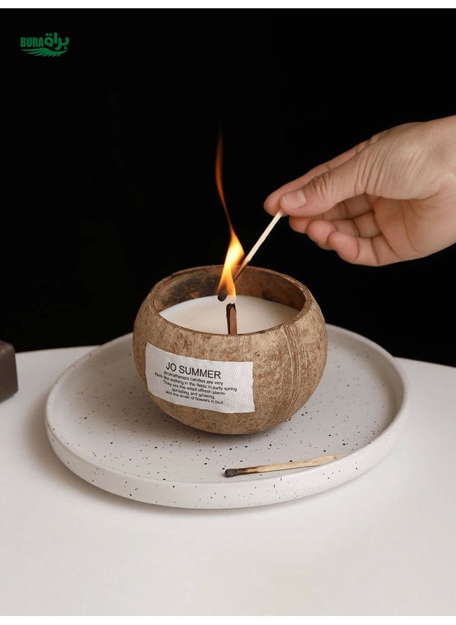 1pc Scented Candle Advanced Bedroom Gift Creative Coconut Shell Decoration Niche Natural Household Fragrance Birthday Gift