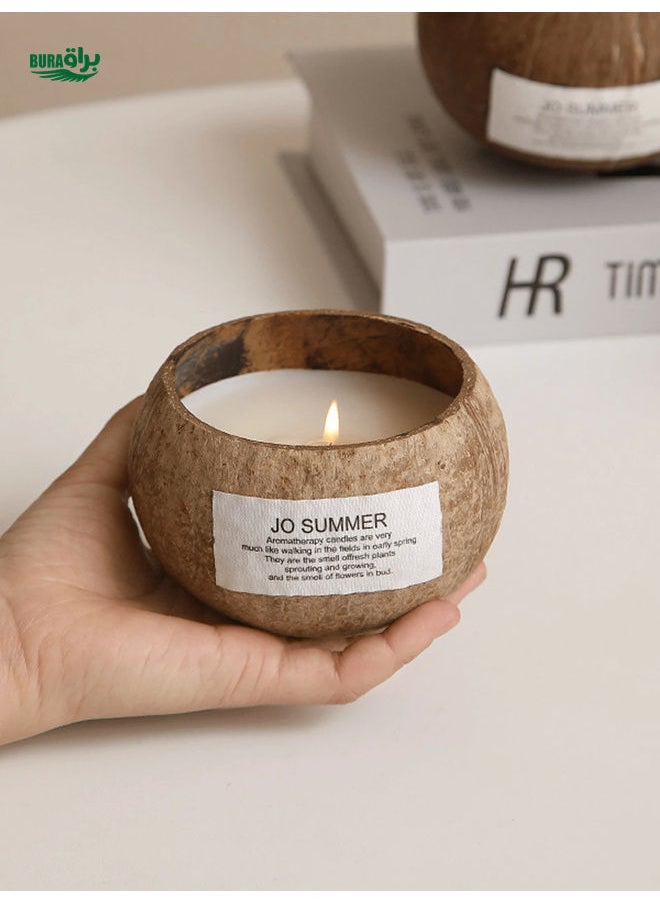 1pc Scented Candle Advanced Bedroom Gift Creative Coconut Shell Decoration Niche Natural Household Fragrance Birthday Gift