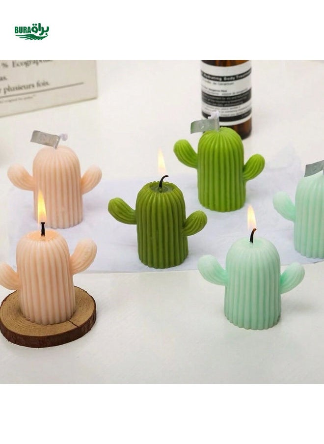 1pc Handmade Cactus Scented Candle, Fragrance Gift Box, Home Decor, Birthday Cake Decoration