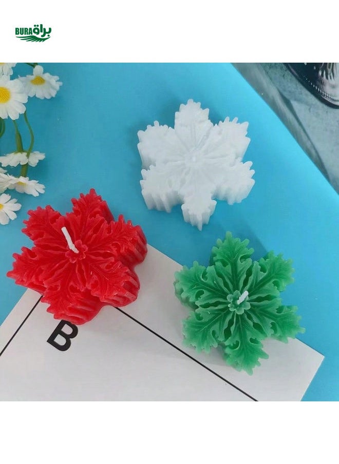 1pc Snowflake Shaped Scented Candle Ornament, 4 Color Options