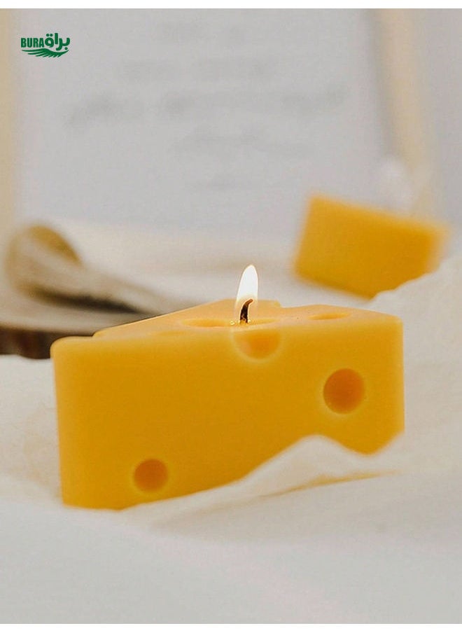 1pc Imitation Cheese Scented Candle, Creative Home Decor Prop, Gift