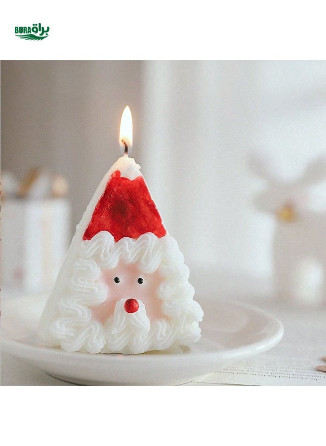 Santa Claus Christmas Holiday Gift Scented Candle Handmade Cake Shaped Fragrance Lovely Festive Gift