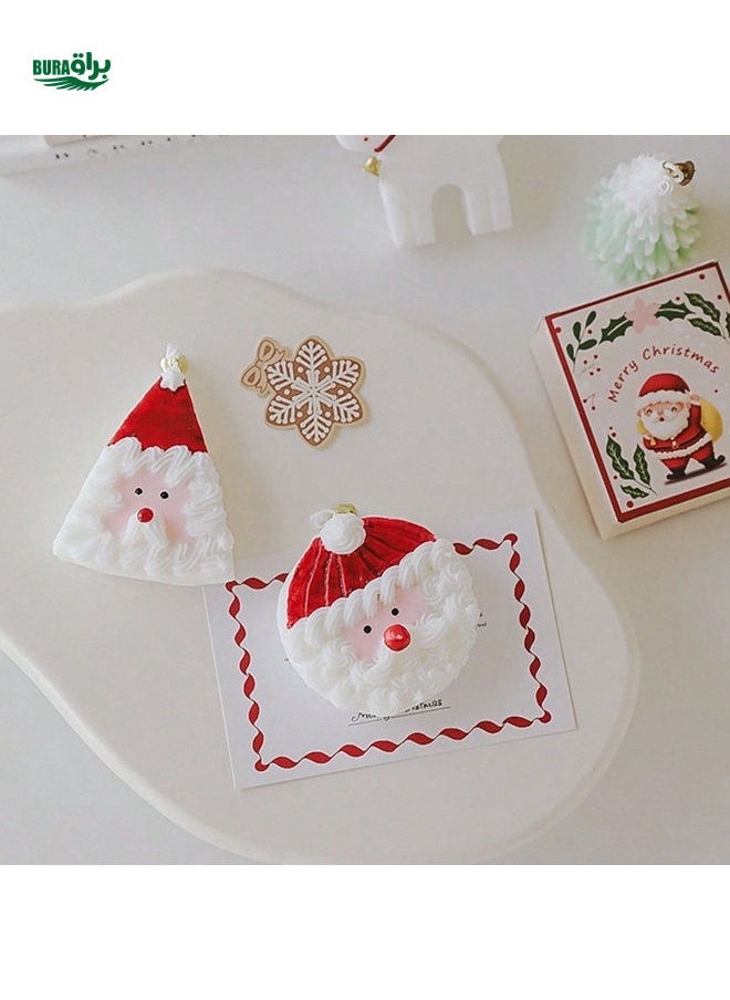 Santa Claus Christmas Holiday Gift Scented Candle Handmade Cake Shaped Fragrance Lovely Festive Gift