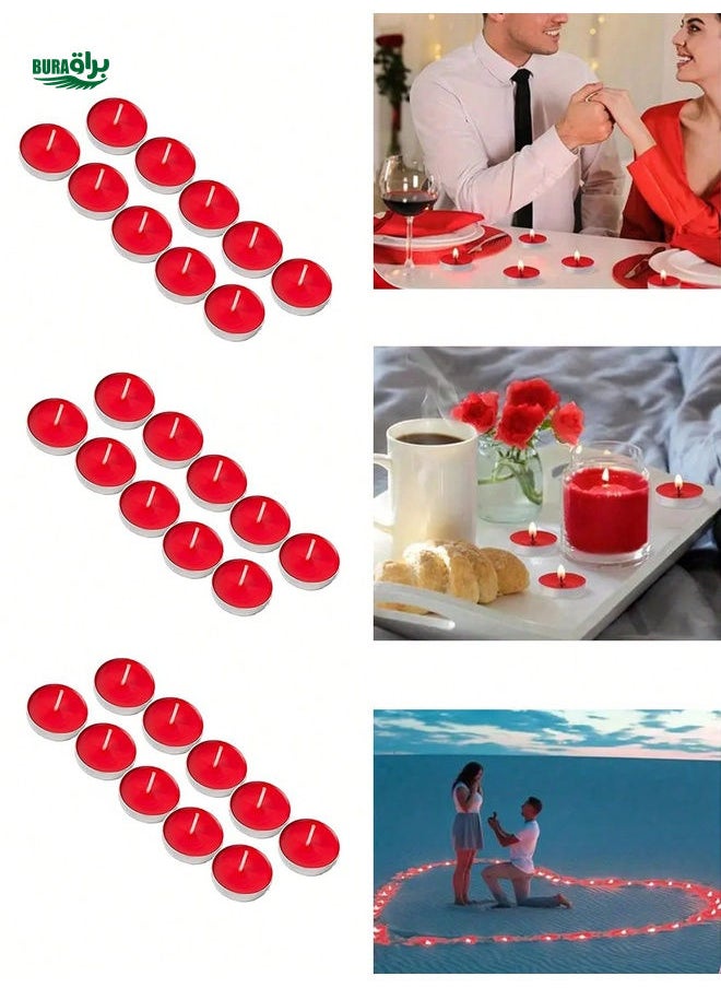 A. 50pcs/B. 10pcs, Smokeless Tea Light Candles, Burn 1.5-2 Hours, Mini Wax Candles Non-Dripping, For Tabletop, Candle Holders, Restaurant, Kitchen Decor, Decorative Candle Sets, For Party, Home Decoration, Wedding, Birthday, Valentine's Day, Mother's Day, Black Friday Gift (Red)