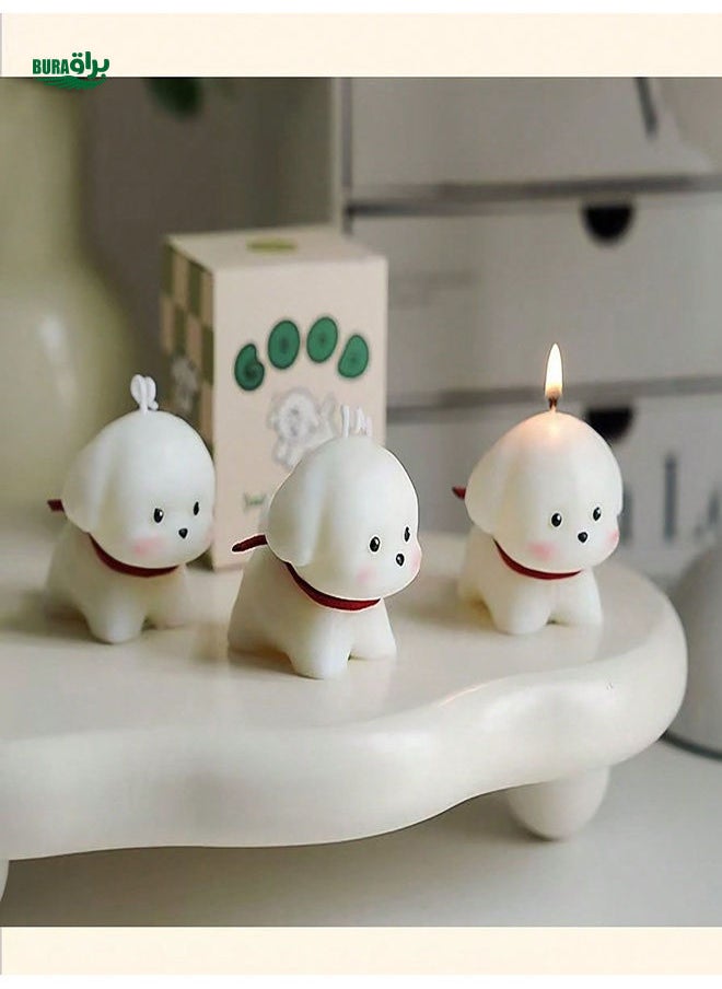 1pc Creative Handmade High-End Realistic Small Dog Shaped Candle Fragrance, Cute Gift. Scented Candle