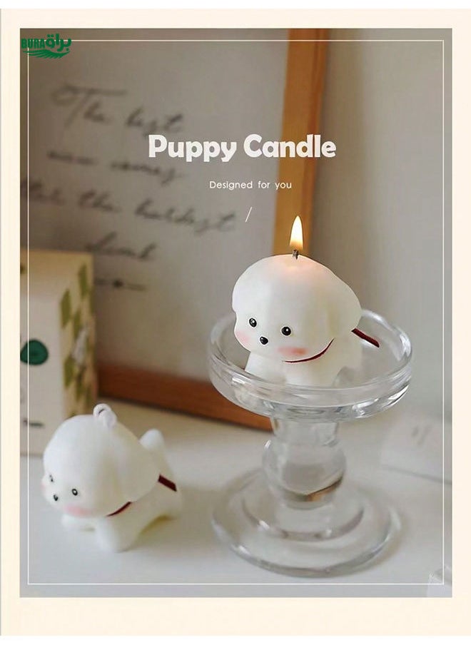 1pc Creative Handmade High-End Realistic Small Dog Shaped Candle Fragrance, Cute Gift. Scented Candle