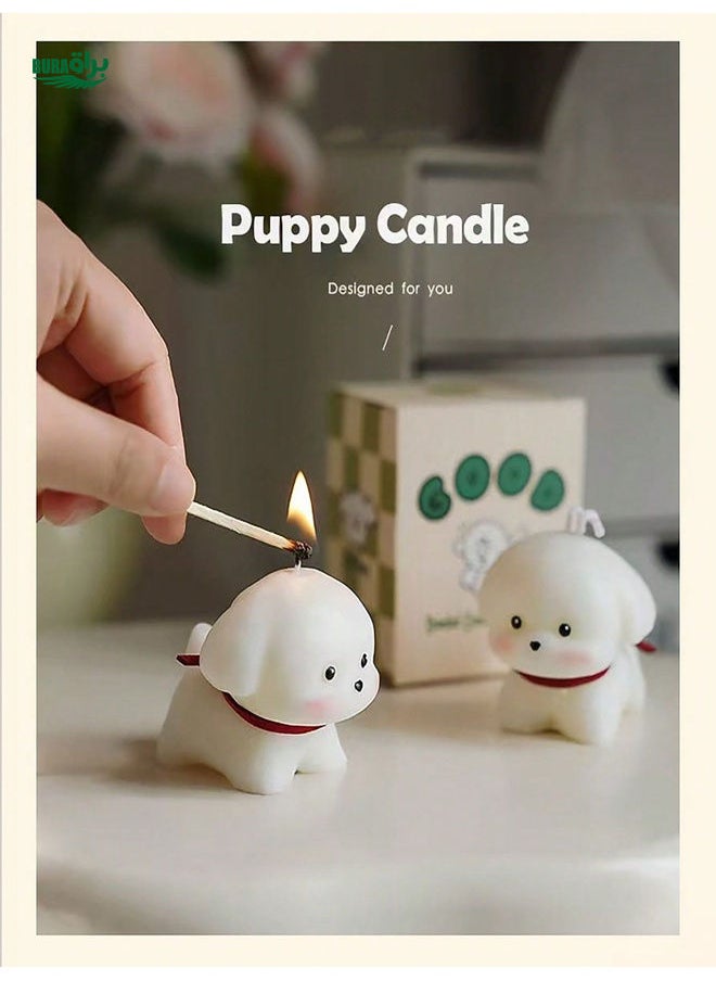 1pc Creative Handmade High-End Realistic Small Dog Shaped Candle Fragrance, Cute Gift. Scented Candle