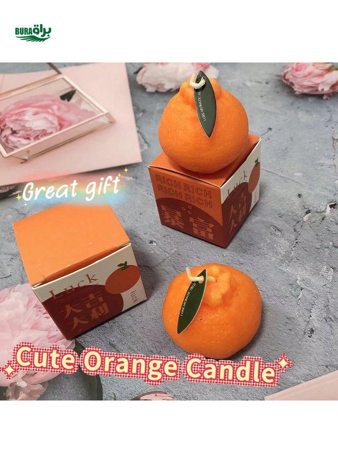 1pc Orange Scented Candle, Home Fragrance Candle, Office Fragrance; Autumn/Winter Indoor Decorative Candle, Niche Personalized Creative Gift, Wedding Favor, Gift Item