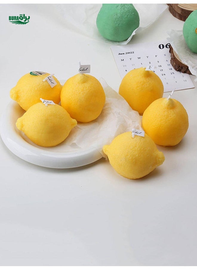 1pc Style Random Yellow Lemon Candle DIY Holiday Party Home Decoration Bedroom Aromatherapy Accessories