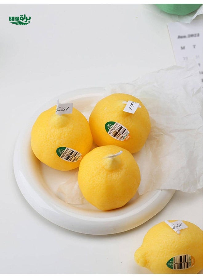 1pc Style Random Yellow Lemon Candle DIY Holiday Party Home Decoration Bedroom Aromatherapy Accessories