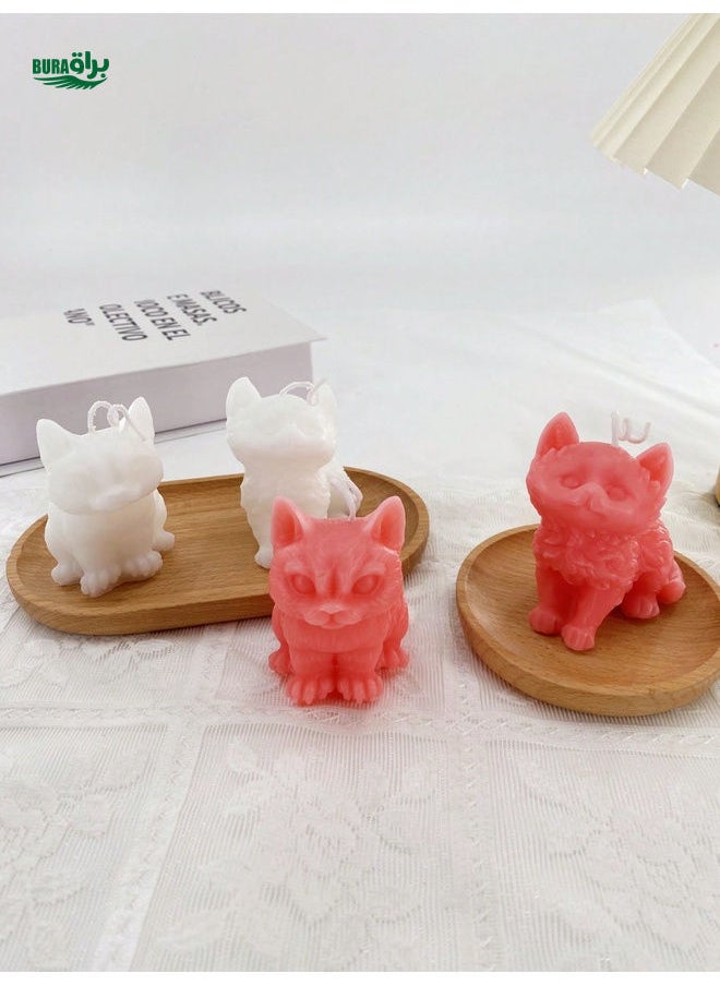 1pc Cute Elephant & Cat Shaped Aromatic Candle, Lovely Decorative Figurine, Animal Styled Candle For Home Decor & Holiday Settings