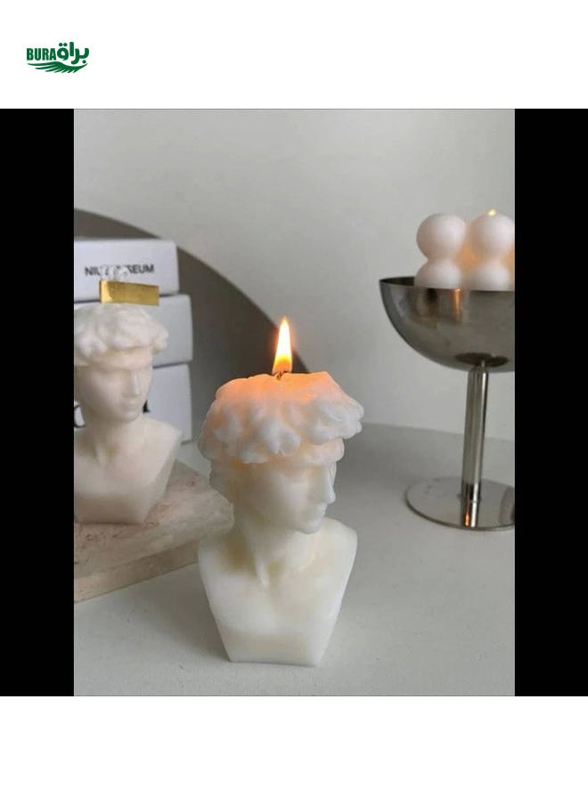 1 Pc Mini David Statue Scented Candle, Art Statue Creative Handmade Candle,Desktop Art Ornaments Decoration