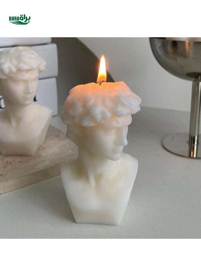 1 Pc Mini David Statue Scented Candle, Art Statue Creative Handmade Candle,Desktop Art Ornaments Decoration