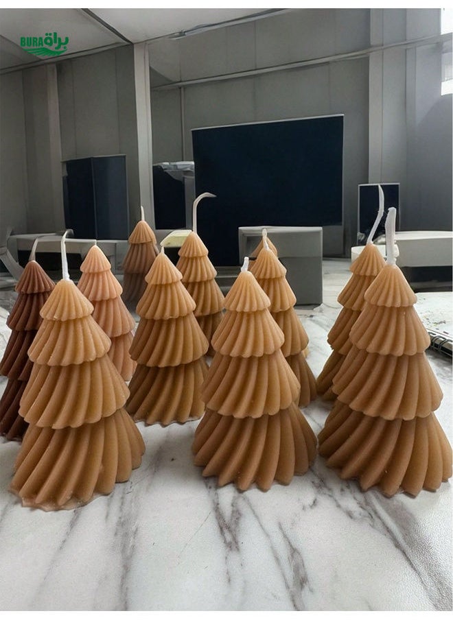 1pc 9cm Tall Ins Style Christmas Tree Candle, Home Decor, Christmas Decoration