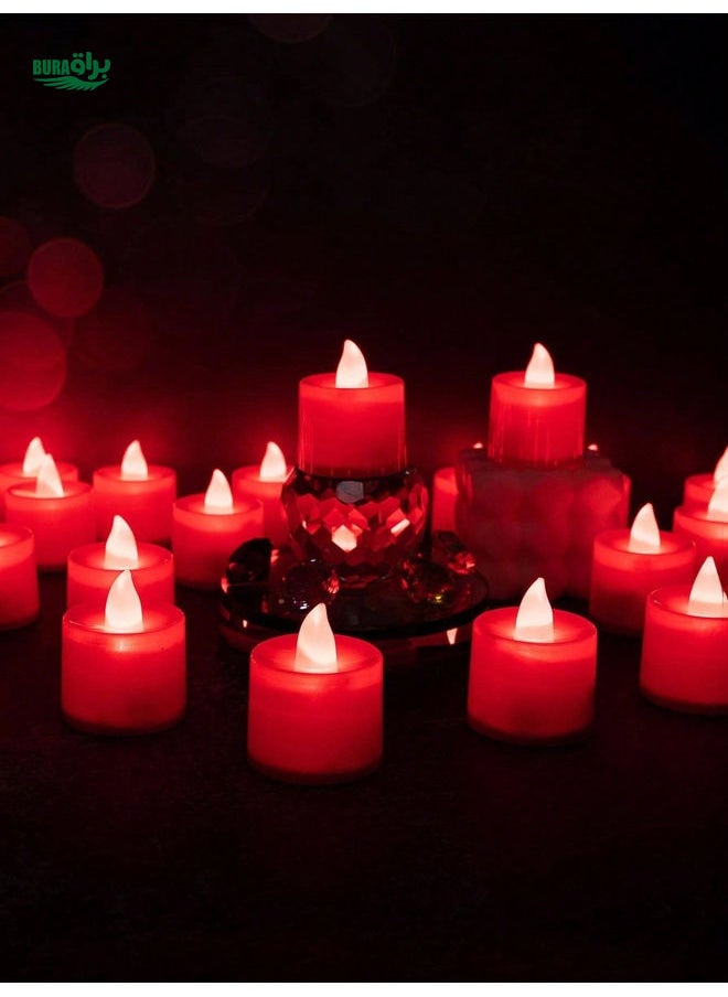 1 Set - 24 PCS Lighting Atmosphere Layout Electronic LED Small Candles Simulation Round Small Tea Candles Including Button Batteries Multi-Color Optional Halloween, Spooky, Autumn, Festival, Holiday Christmas, Winter, Holiday, Festival