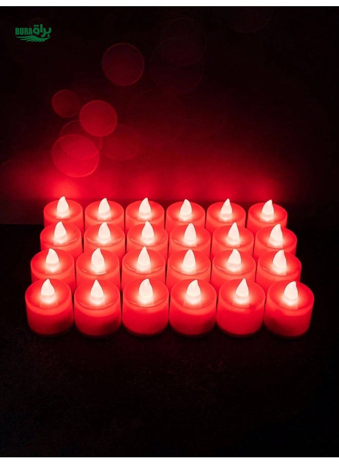 1 Set - 24 PCS Lighting Atmosphere Layout Electronic LED Small Candles Simulation Round Small Tea Candles Including Button Batteries Multi-Color Optional Halloween, Spooky, Autumn, Festival, Holiday Christmas, Winter, Holiday, Festival