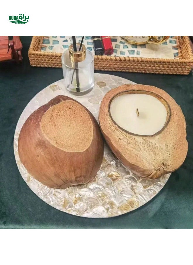 1PC, Natural Coconut Shell Candle, Summer Style Coconut Living Room Bedroom Decoration Ornaments, Surprise Birthday Gift Aromatherapy Candle