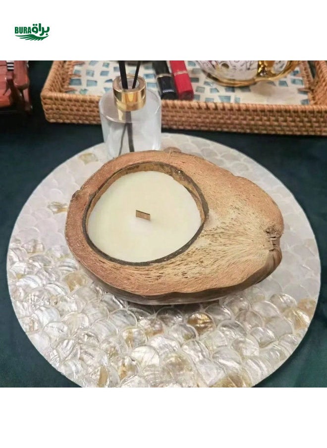 1PC, Natural Coconut Shell Candle, Summer Style Coconut Living Room Bedroom Decoration Ornaments, Surprise Birthday Gift Aromatherapy Candle