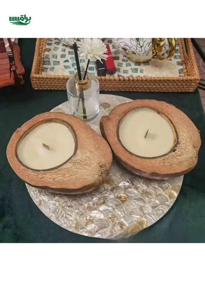 1PC, Natural Coconut Shell Candle, Summer Style Coconut Living Room Bedroom Decoration Ornaments, Surprise Birthday Gift Aromatherapy Candle