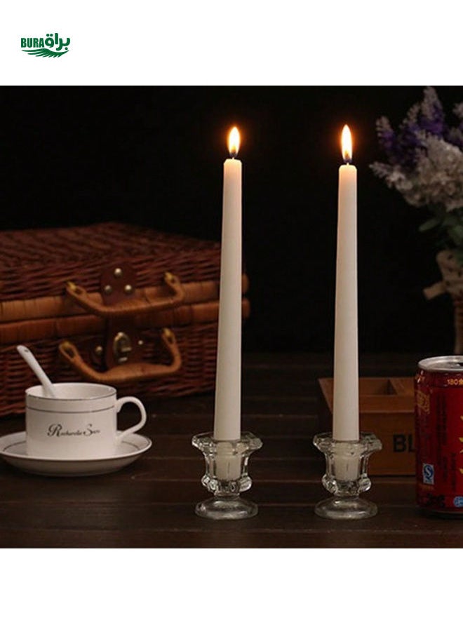 4pcs European Style Pillar Candles, Romantic Ivory White Tapered Candles For Wedding Decor