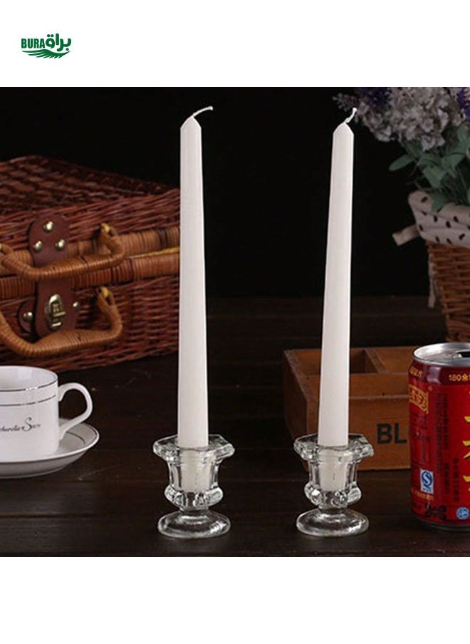 4pcs European Style Pillar Candles, Romantic Ivory White Tapered Candles For Wedding Decor