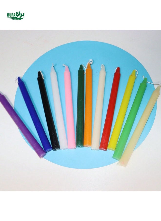 12pcs/24pcs/36pcs Colorful Straight Candles, Each Burning For 2 Hours, Odorless, Suitable For Home Decor, Dining Table Decoration, Birthday Party, Wedding Ceremony, Proposal, Holiday Photography, Gift