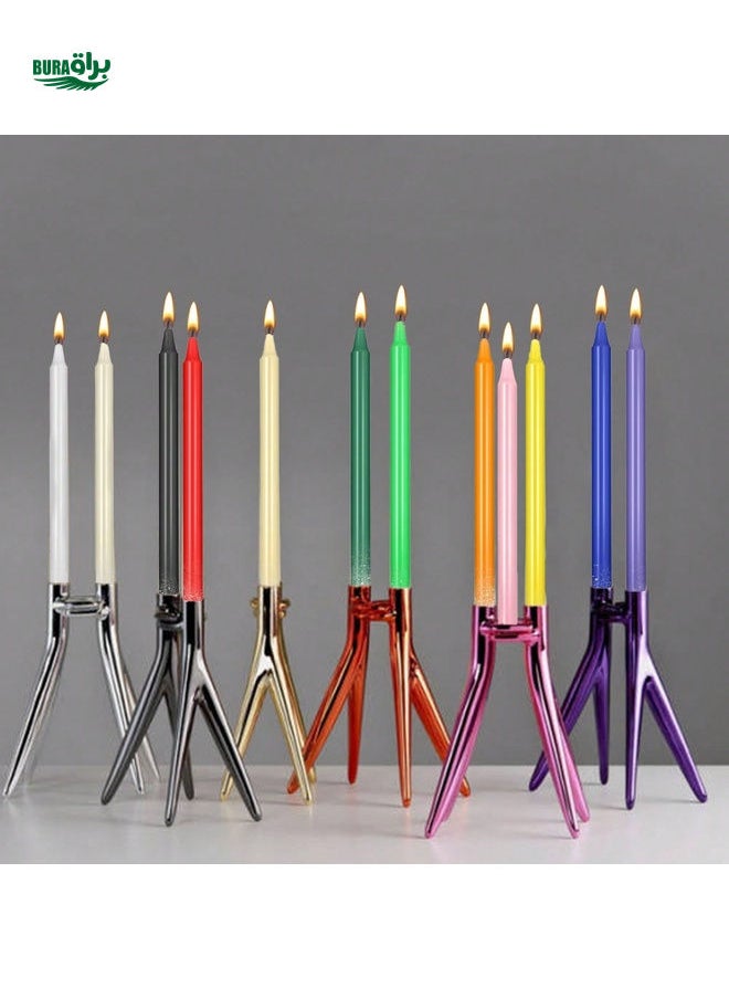 12pcs/24pcs/36pcs Colorful Straight Candles, Each Burning For 2 Hours, Odorless, Suitable For Home Decor, Dining Table Decoration, Birthday Party, Wedding Ceremony, Proposal, Holiday Photography, Gift