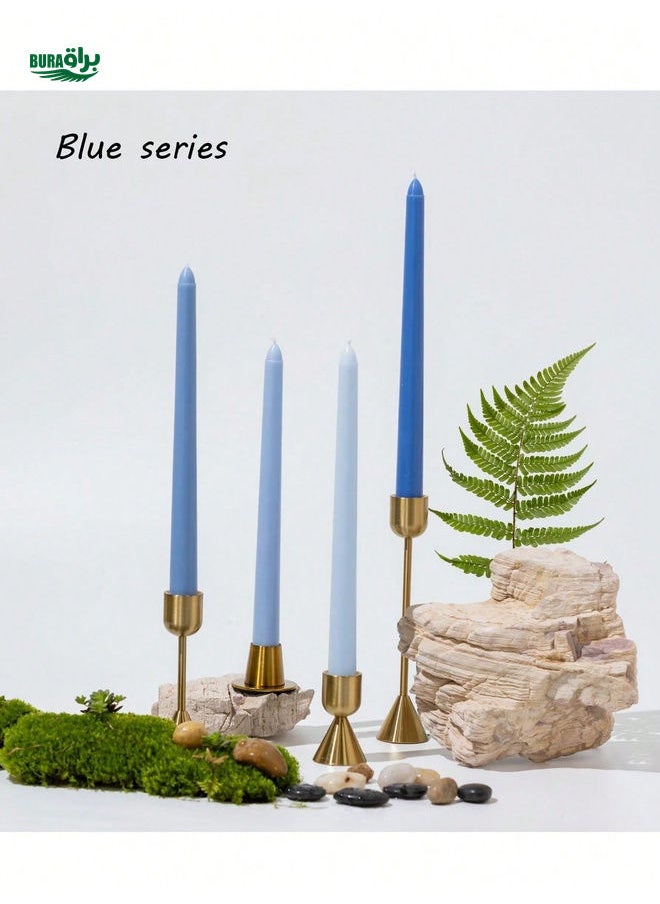 4pcs/Set 25CM Long Pole Taper Candle Wedding Banquet Ambiance Sense Long Candle Colorful Smokeless Candle