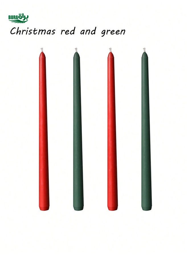 4pcs/Set 25CM Long Pole Taper Candle Wedding Banquet Ambiance Sense Long Candle Colorful Smokeless Candle