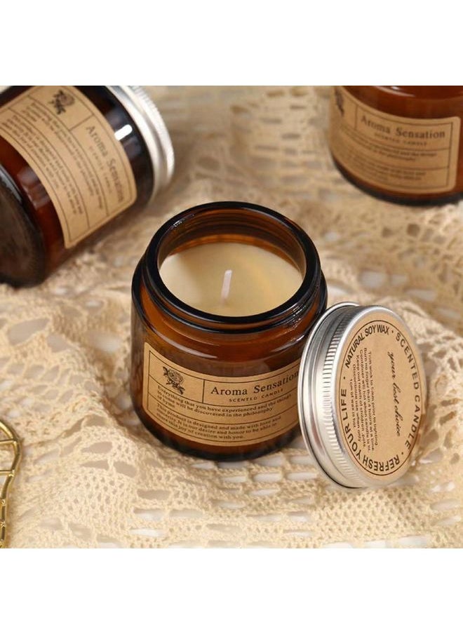 1pc Handmade Niche Tea-Color Candle, Scented Candle Gift, Smokeless Romantic Fragrance Candle