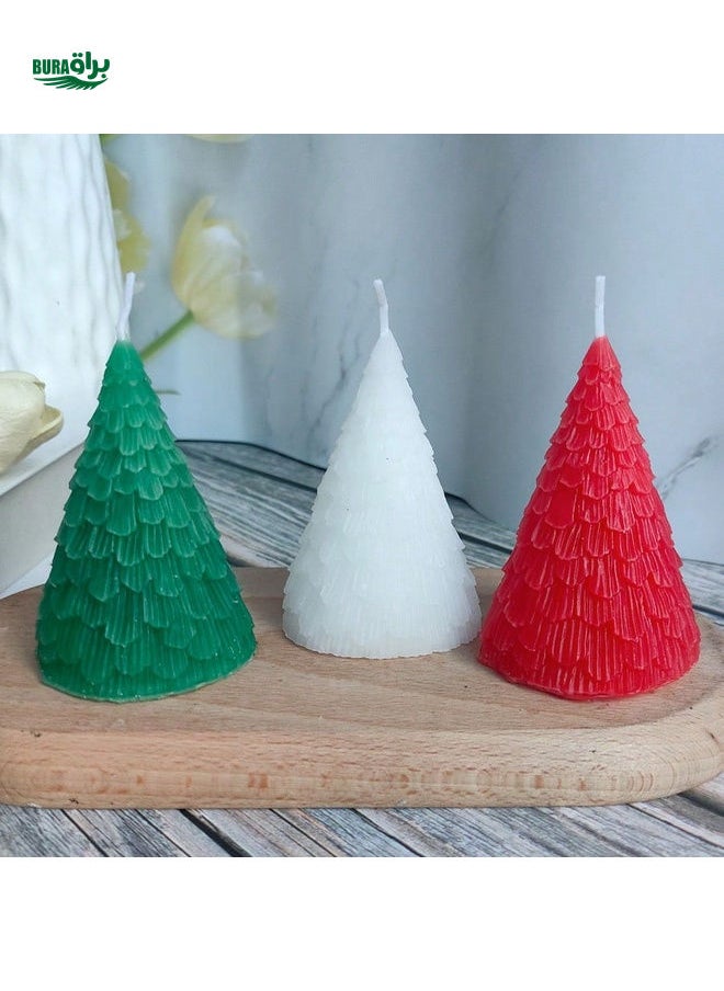 1pc Handmade Christmas Tree Shaped Scented Candle Ornament, May Have Slight Color Difference